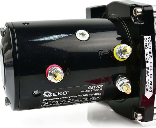 Geko Electric 4x4 Car Winch 12V with Towing Capacity 5443kg