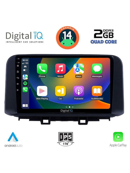 Digital IQ Car Audio System for Hyundai Kona 2017 (Bluetooth/USB/WiFi/GPS/Apple-Carplay/Android-Auto) with Touch Screen 10"