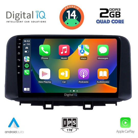Digital IQ Auto-Audiosystem für Hyundai Kona 2017 (Bluetooth/USB/WiFi/GPS/Apple-Carplay/Android-Auto) mit Touchscreen 10"