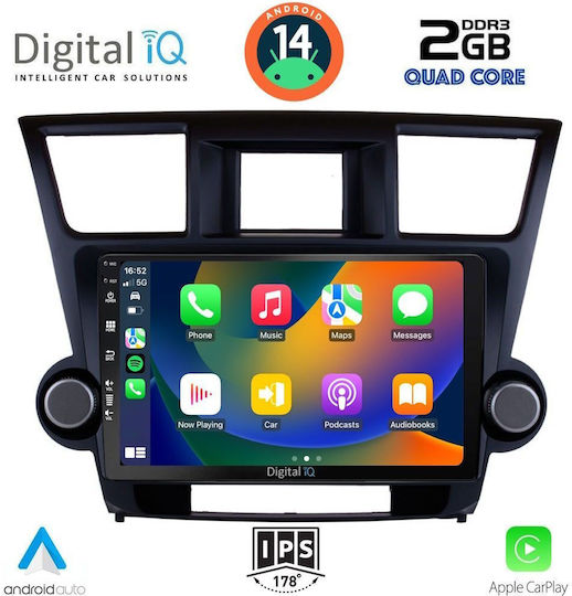 Digital IQ Ηχοσύστημα Αυτοκινήτου για Toyota Highlander 2008-2015 (Bluetooth/USB/WiFi/GPS/Apple-Carplay/Android-Auto) με Οθόνη Αφής 10"
