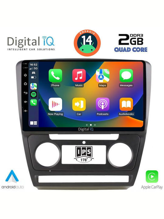 Digital IQ Car Audio System for Skoda Octavia 2005-2012 (Bluetooth/USB/WiFi/GPS/Apple-Carplay/Android-Auto) with Touch Screen 10"