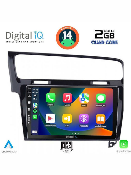 Digital IQ Car-Audiosystem für Volkswagen Golf 2013-2020 (Bluetooth/USB/WiFi/GPS/Apple-Carplay/Android-Auto) mit Touchscreen 10"