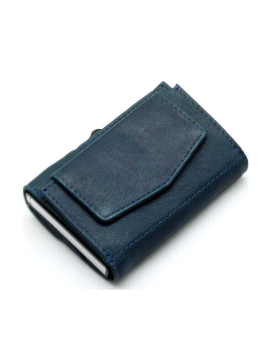 Δερμάτινο Ανδρικό Πορτοφόλι με RFID Μπλε