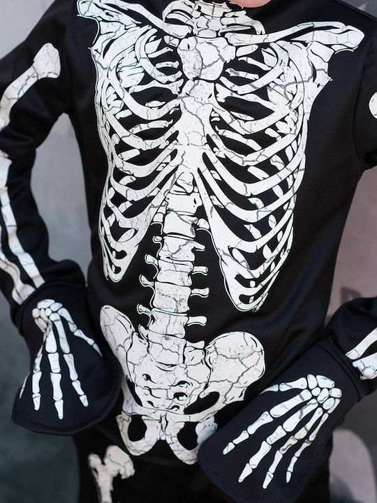 Kids Carnival Costume skeleton glows in the dark