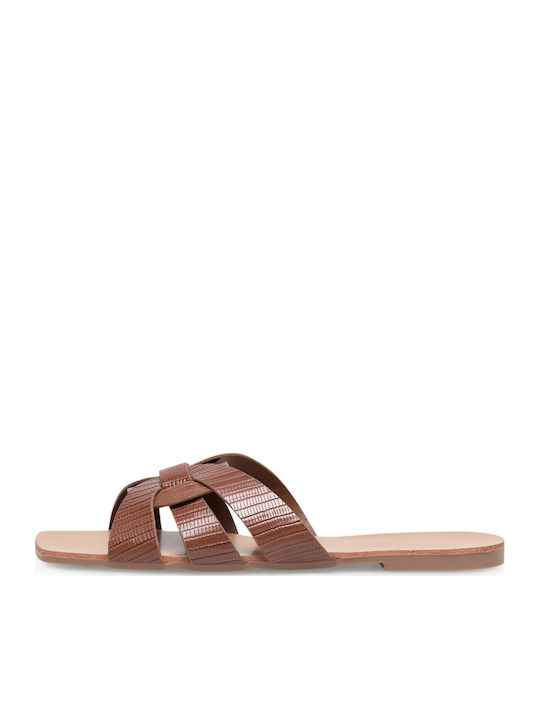 Flache Sandalen für Damen in Braun Farbe