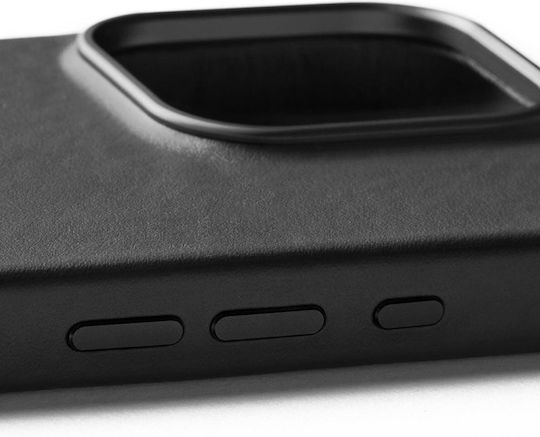 Mujjo Umschlag Rückseite Leder 1mm Schwarz (iPhone 17 Pro / iPhone 16 Pro)