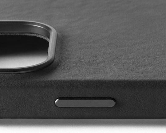 Mujjo Umschlag Rückseite Leder 1mm Schwarz (iPhone 17 Pro / iPhone 16 Pro)