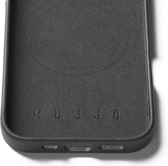 Mujjo Umschlag Rückseite Leder 1mm Schwarz (iPhone 17 Pro / iPhone 16 Pro)