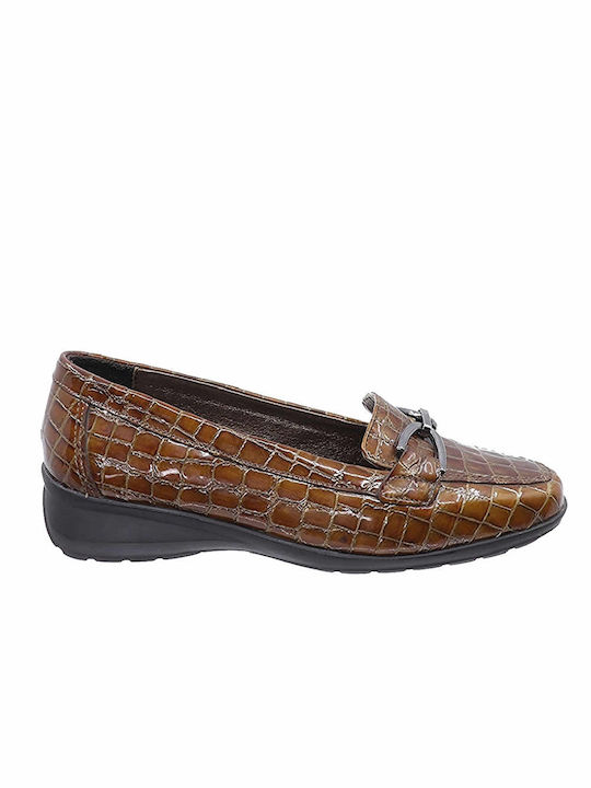 Boxer Leather Women's Moccasins in Brown Color