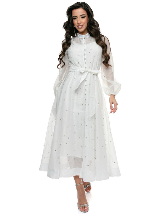 RichgirlBoudoir Summer Maxi Evening Dress Shirt Dress White