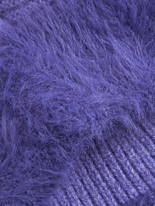 Beanie Γυναικείος Σκούφος Πλεκτός σε Λιλά χρώμα