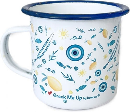 Enamel Mug Greek Me Up 360ml Greece Tct11310