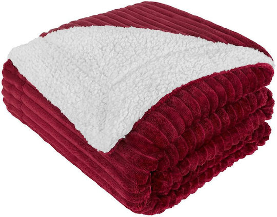 Furry Single Blanket 160x220cm Wine Red