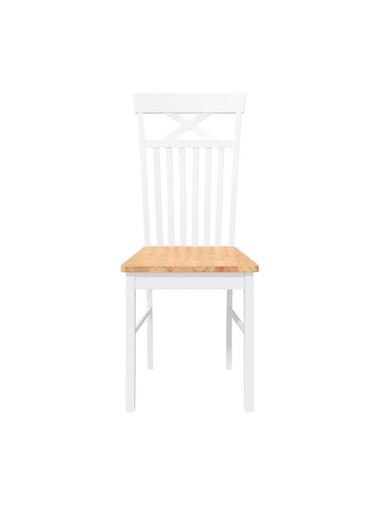 Dining Room Wooden Chair White 42.5x53.5x94cm 2pcs
