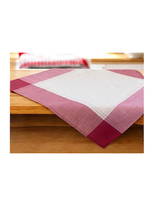 Linea Home Tablecloth Linen Fleur Burgundy 140x180cm