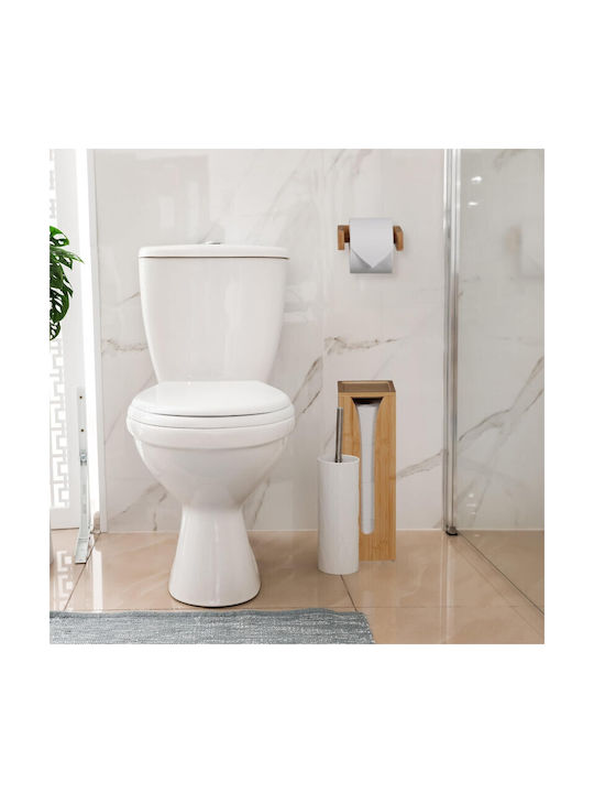 Relaxdays An der Wand montiert Badezimmer-Accessoire-Set Bamboo Beige
