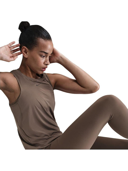 One Classic Women's Blouse Sleeveless Brown