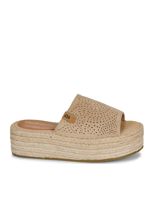 Flache Sandalen für Damen in Beige Farbe