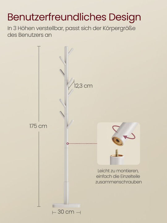 Vasagle Freistehender Kleiderständer Hölzernes Beige 175cm