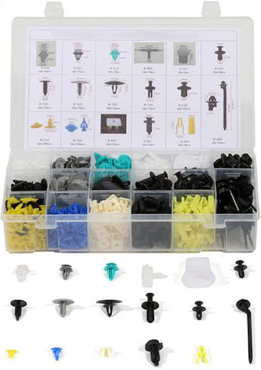 Set de cleme din plastic pentru mașină 730 buc Rchang W17168-4