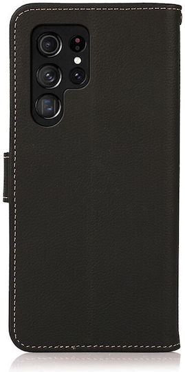 Samsung Khazneh Custer Портмоне Кожа Черен (Galaxy S25 Ultra)