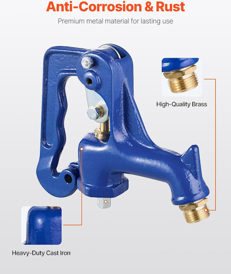 Vevor Frost Free Baucet Outdoor Fire Proof Yard Hydrant Αντικατάσταση Κεφαλής Μπλε