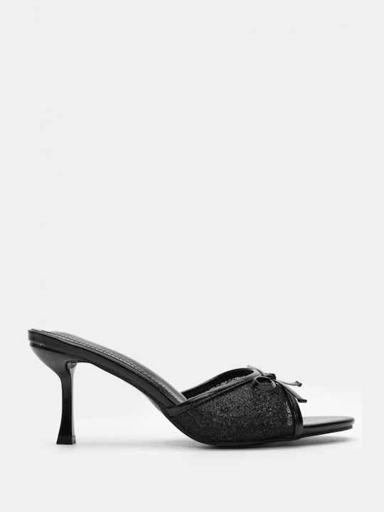 Luigi Heel Mules Black