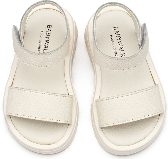 Babywalker Pantofi De Botez Din Piele Sandale Albi