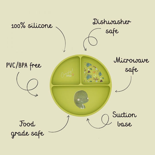 Sassi Junior Children's Silicone Food Bowl Cracky the Dinosaur