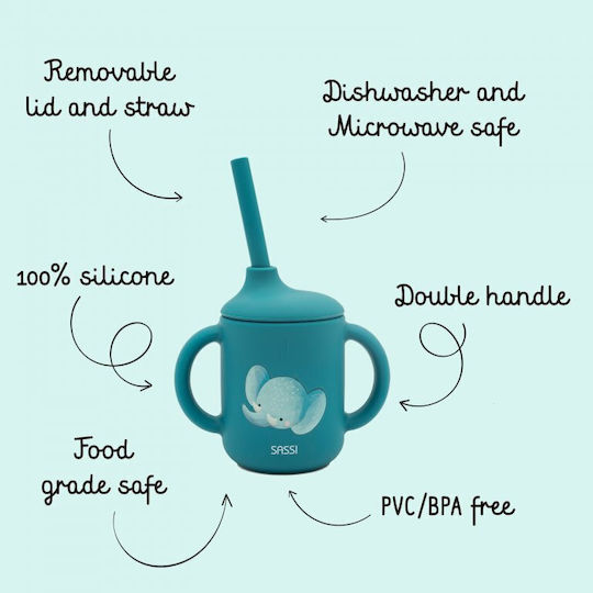 Sassi Junior Kleinkinderbecher aus Silikon Gray 120ml
