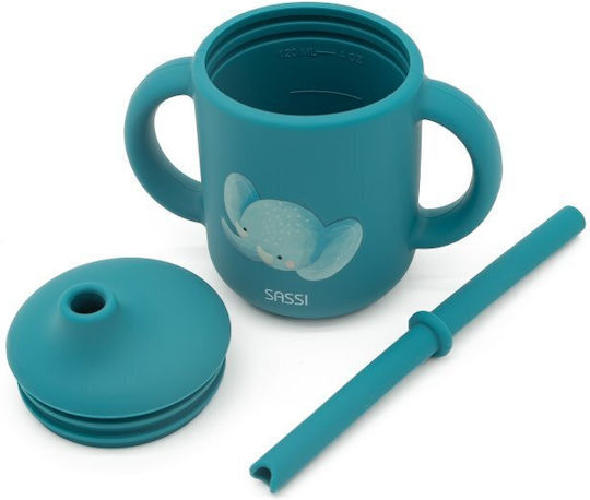 Sassi Junior Kleinkinderbecher aus Silikon Gray 120ml
