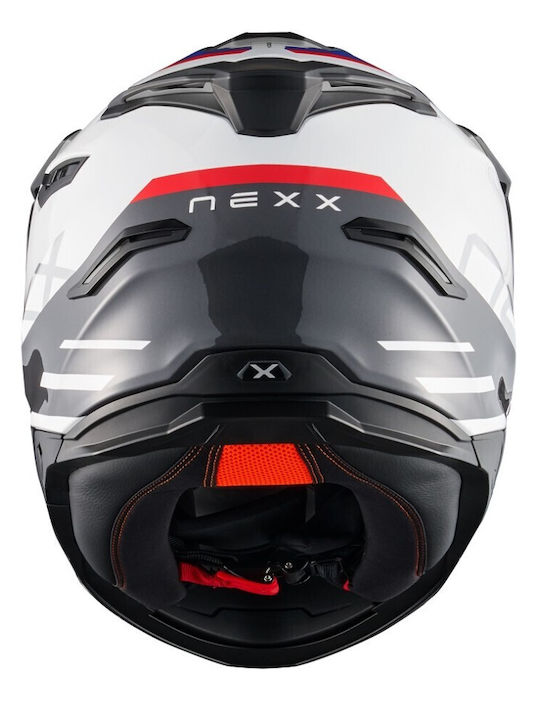 Nexx Y.Travl Quest White / Blue / Red Motorcycle Helmet On-Off DOT / ECE 22.06 1750gr with Pinlock and Sunvisor