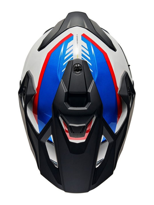Nexx Y.Travl Quest White / Blue / Red Motorcycle Helmet On-Off DOT / ECE 22.06 1750gr with Pinlock and Sunvisor