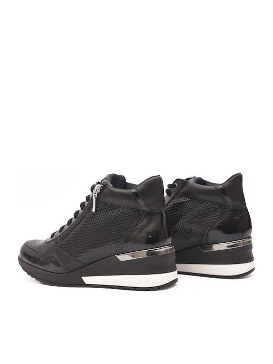 Γυναικεία Ανατομικά Sneakers Μαύρο Λουστρίνι