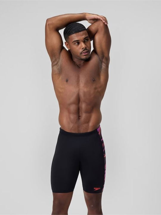 Speedo Hyperboom Panel Ανδρικό Αγωνιστικό Jammer Μαγιό Κολύμβησης Μαύρο