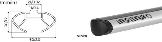 Menabo Bare De Acoperiș Din Aluminiu 137 Cm Pentru Mazda 3 4D 2019+ Set Cu Picioare Argintii