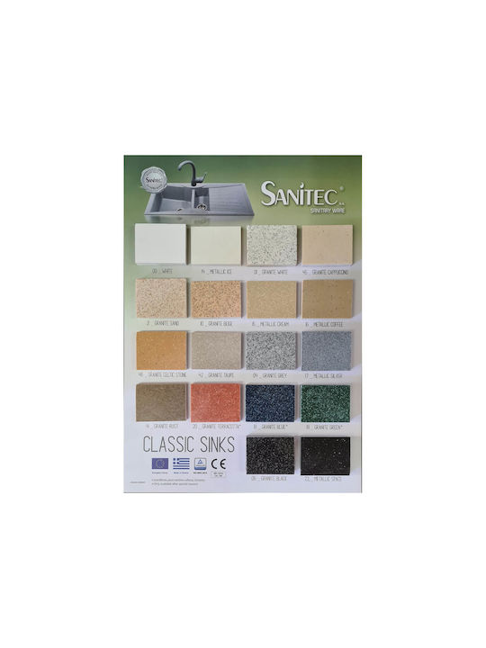 Sanitec Classic Drop-In Spüle aus Verbundgranulat B79xT50cm Granite Taupe