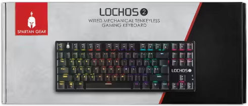 Spartan Gear Lochos 2 Gaming Mechanical Keyboard Tenkeyless with Custom Red switches and Illuminated keys (English US)