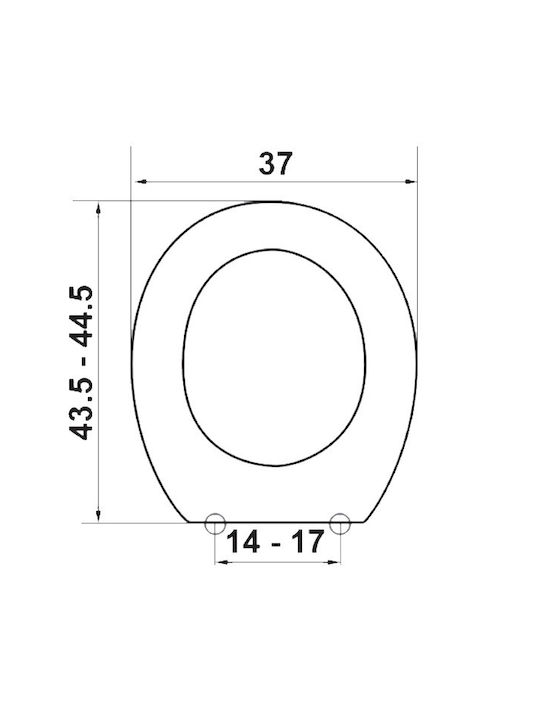 Elvit Καπάκι Λεκάνης από Βακελίτη 44.5x37cm Τιρκουάζ