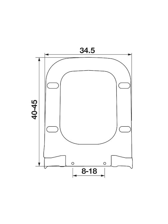 Elvit Καπάκι Λεκάνης Slim Soft Close Πλαστικό 40-45x34cm Λευκό