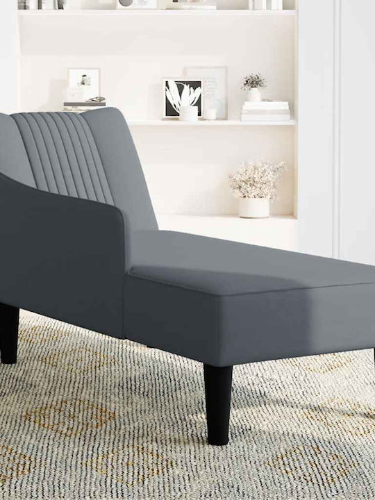 Velvet Recliner Gray L140xW56xH66cm