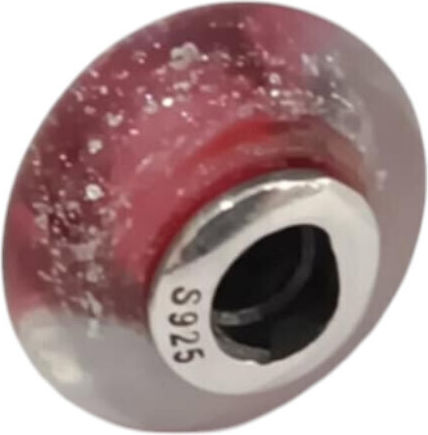 Kalliopisilver Silver 925 Symbol Charm Red White Murano Glass D173