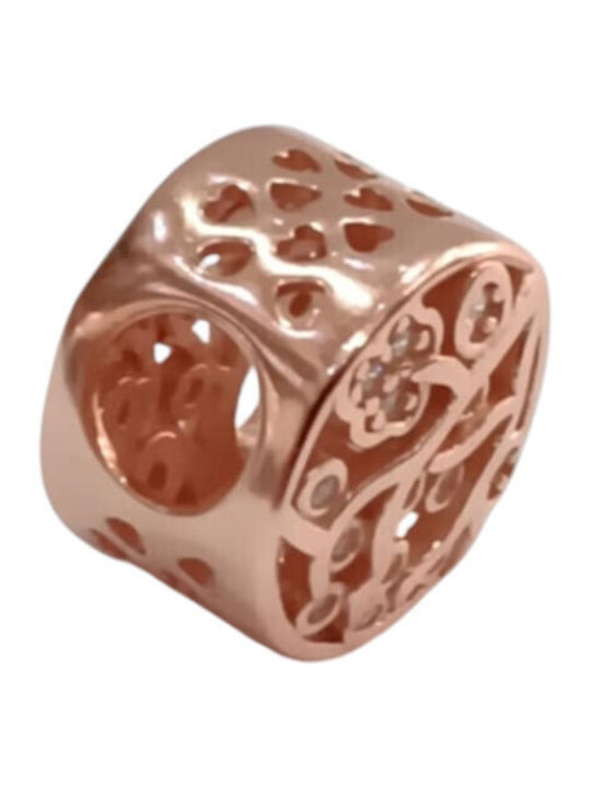 Kalliopi Silver Κρεμαster Charms mit Steinen aus Rosa Vergoldetem Silber mit Zirkon Rosa