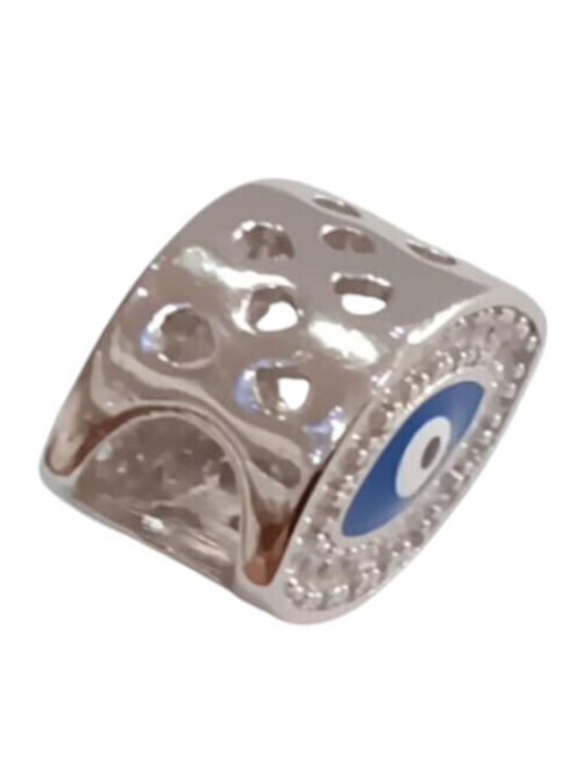 Kalliopi Silver Κρεμαστά Charm Ματάκι από Ασήμι με Ζιργκόν Μπλε
