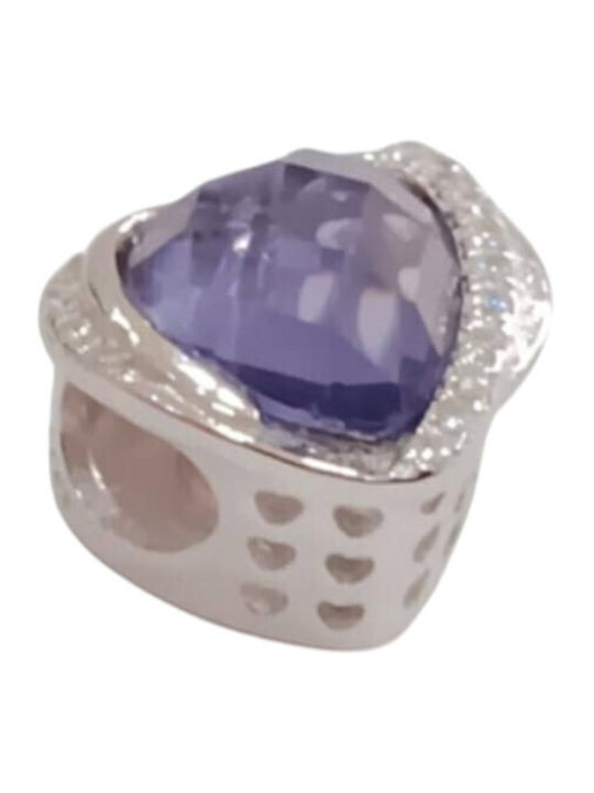 Kalliopi Silver Charm Καρδιά από Ασήμι Μωβ
