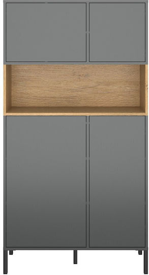 Sideboard Beril Wooden Gray 90x42x170cm