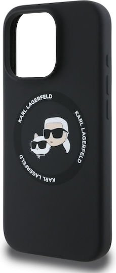 Karl Lagerfeld Karl&Choupette Umschlag Rückseite Silikon Schwarz (iPhone 16 Pro Max, Karl Lagerfeld)