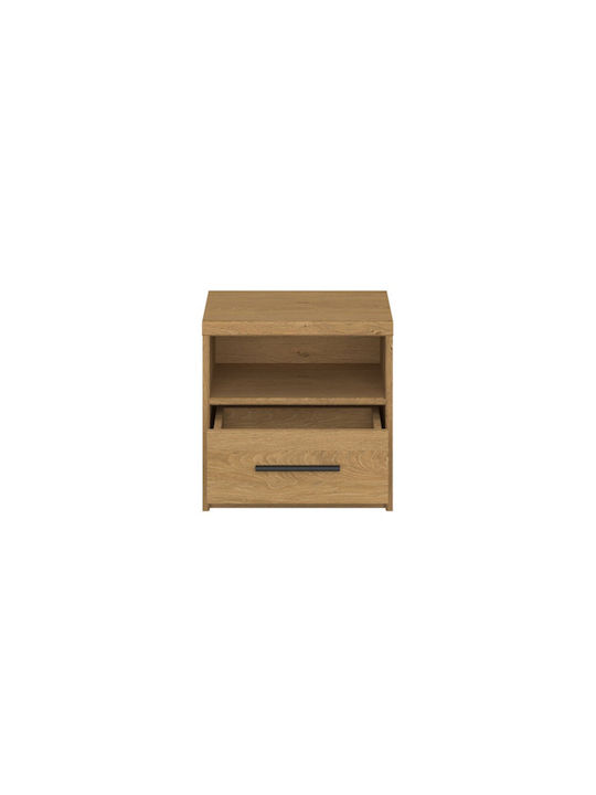 Bedside Table Pavi Wooden Brown 44x33.8x44.2cm