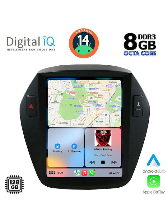 Digital IQ Car Audio System for Hyundai iX35 2010-2015 (Bluetooth/USB/AUX/WiFi/GPS/Apple-Carplay/Android-Auto) with Touch Screen 9.7"