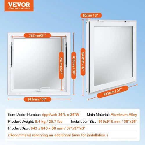 Vevor Serving Window 36"x36" Awning Food Truck Wblfwck3636yaoq3mv0